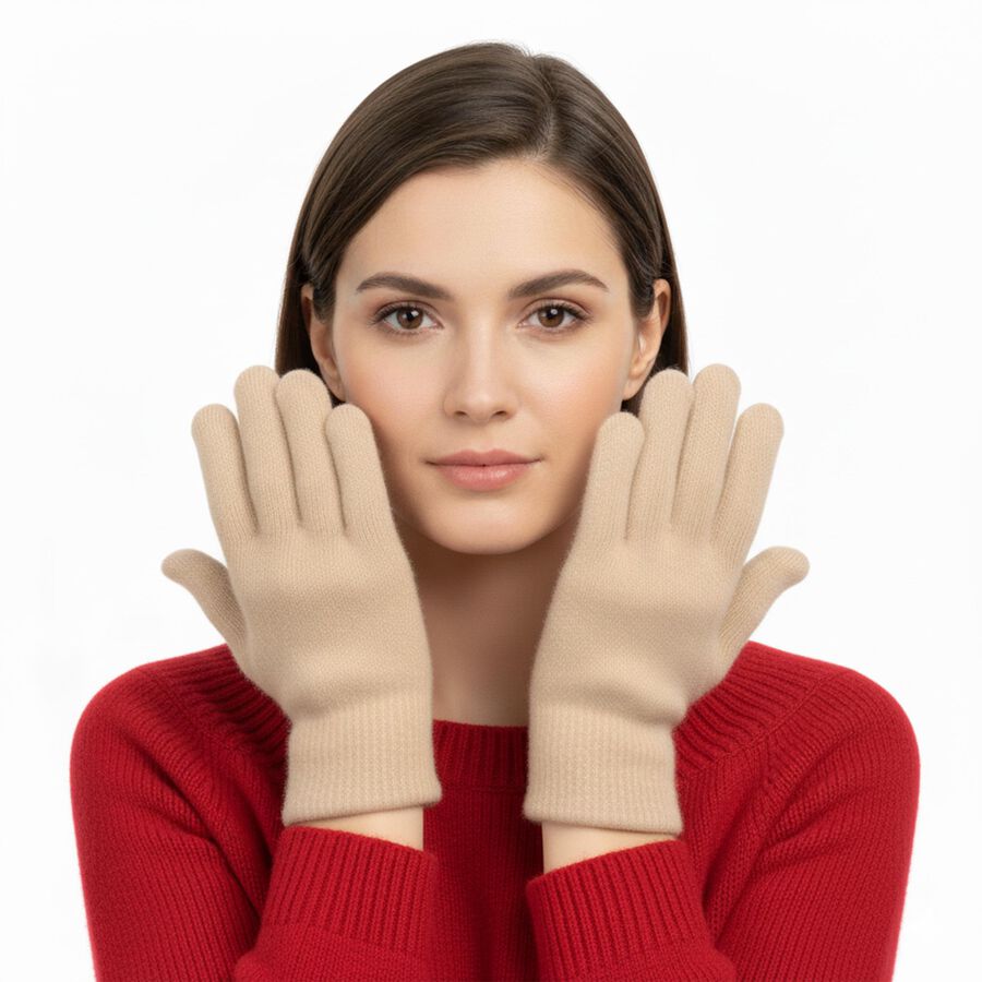 Ladies' Gloves, Beige, large image number null