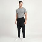 Men's Black Slim Fit Side-Striped Track Pants, काला, small