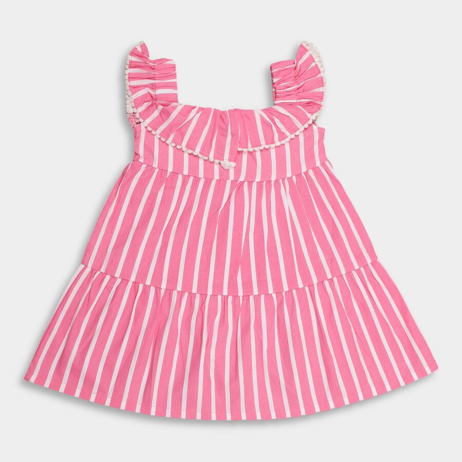 Infant Girls' 100% Cotton Frock , Pink, large image number null