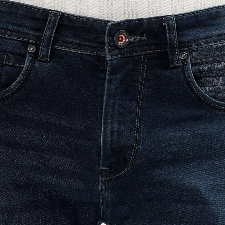 Men's Slim Fit Jeans, गहरा नीला, large image number null