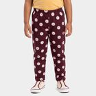 Girls' Wine Straight Fit Floral Printed Cotton Blend Pyjama, Wine, small