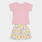 Girls' 100% Cotton Short Set, हल्का गुलाबी, small