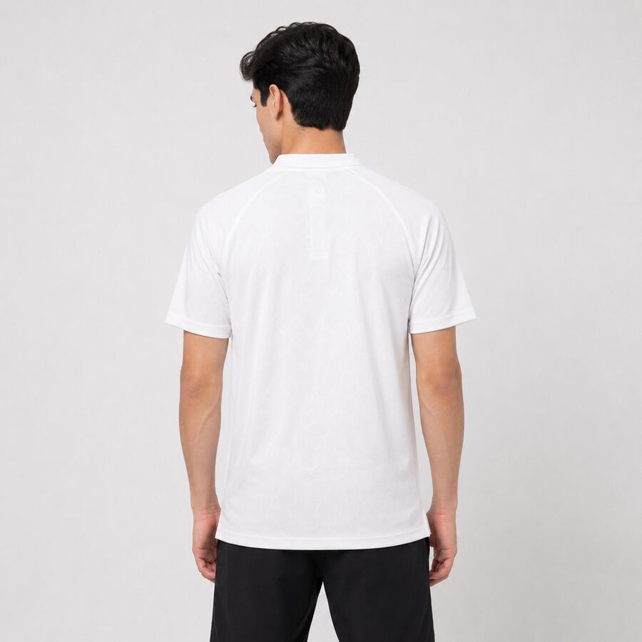 Men's White Henley Neck Henley Drifit T-Shirt, Off White, large