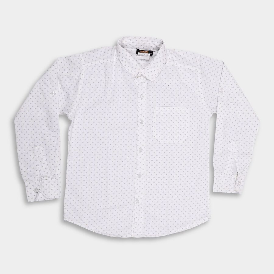 Boys'100% Cotton Casual Shirt, White, large image number null