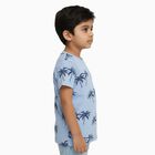 Boys Light Blue Cotton Round Neck Casual Half Sleeve T-Shirt, Light Blue, small