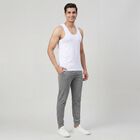Men's White Cotton Round Neck Classic Vest, सफ़ेद, small