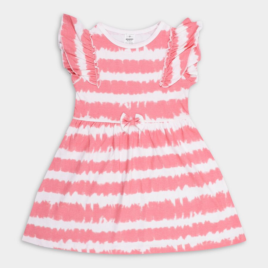 Girls' 100% Cotton Frock , Coral, large image number null