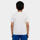 Boys White Cotton Round Neck Casual Boys T-Shirt, सफ़ेद, small