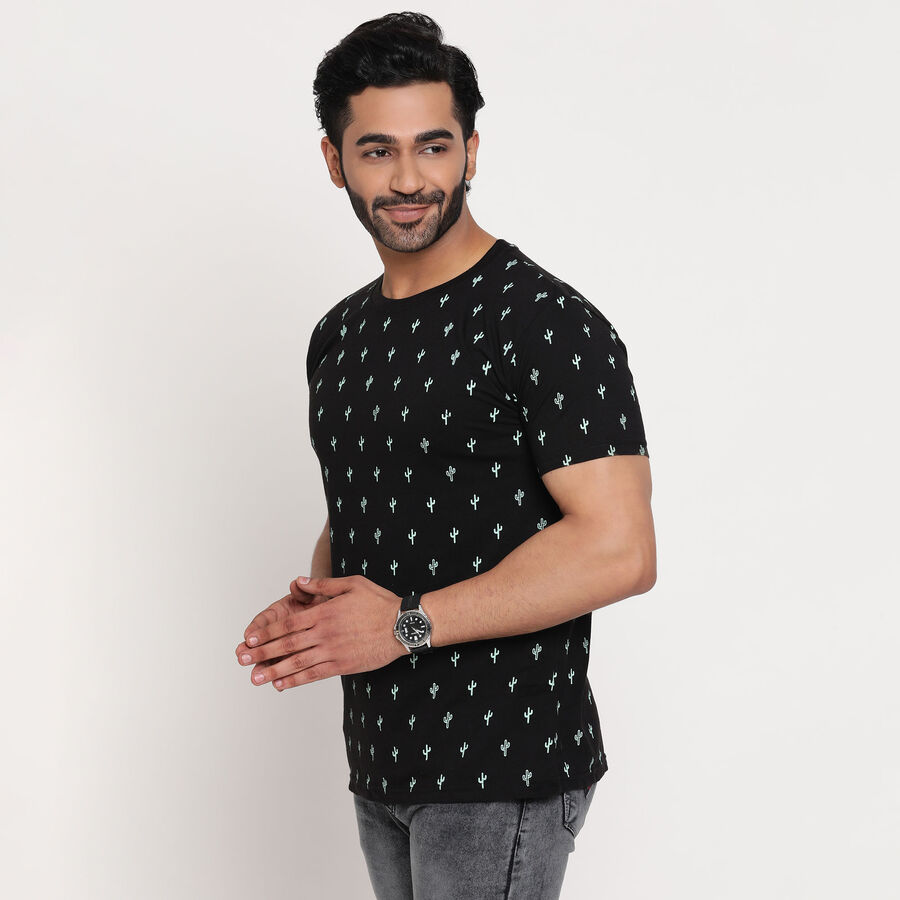 Round Neck T-Shirt, Black, large image number null