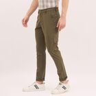 Men's 100% Cotton Cross Pocket Slim Fit Casual Trousers, Olive, small image number null