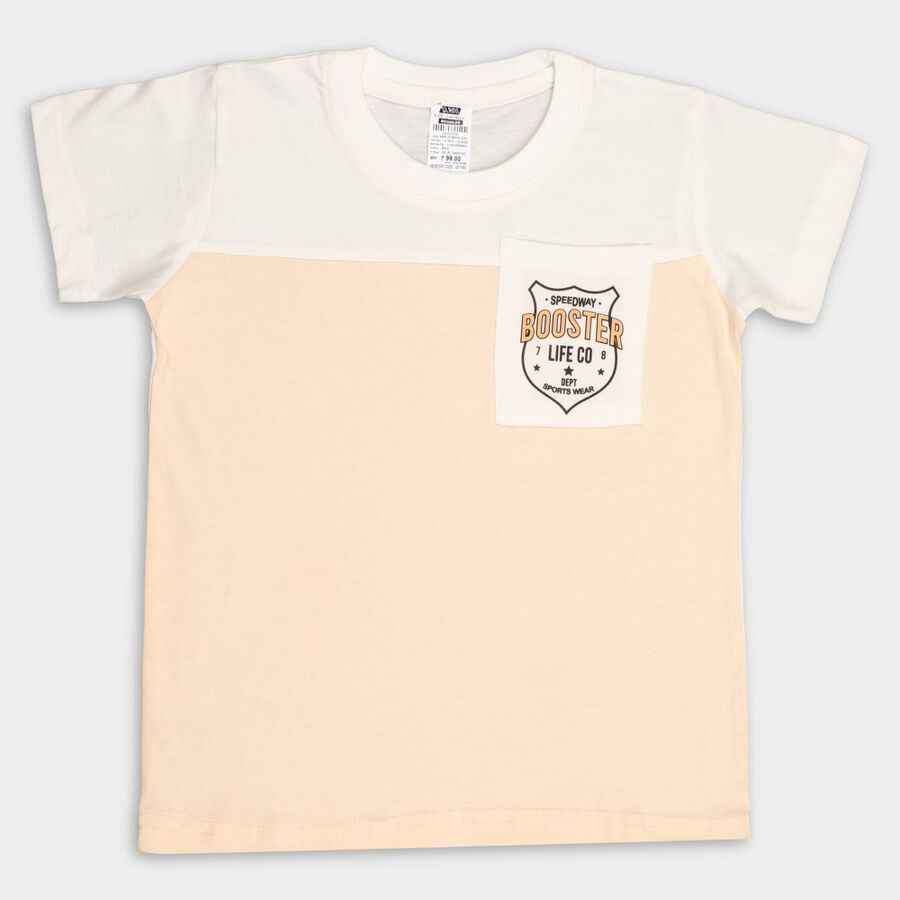 Boys Cotton T-Shirt, Beige, large image number null