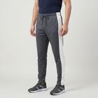 Men's Grey Tapered Fit Side-Striped Track Pants, Dark Grey, small