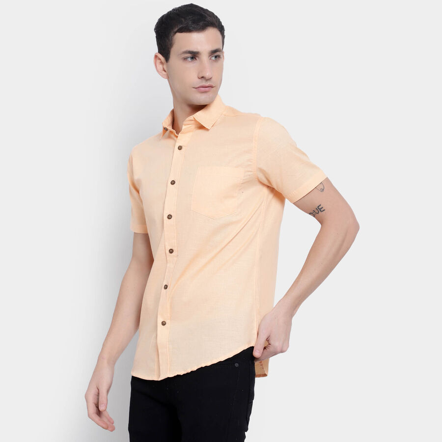 Cotton Solid Casual Shirt, Peach, large image number null