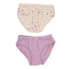 Girls' Lavender and Cream Cotton Briefs Pack of 2, लाइलेक, small image number null