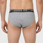 Men's Grey Regular Fit Sports Briefs, मिश्रित हल्का ग्रे, small