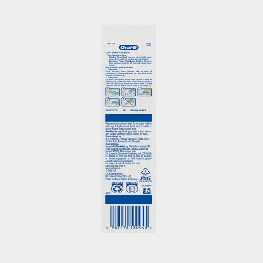 Cross Action Power Toothbrush Reffil, , large