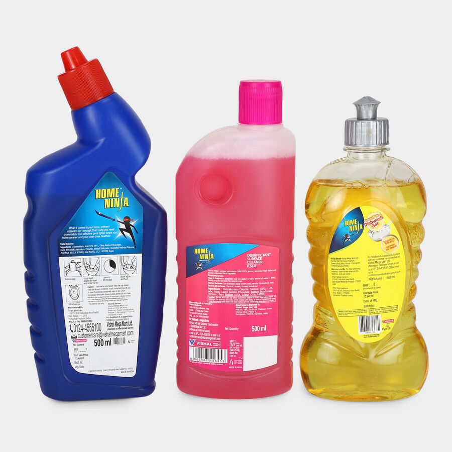 Disinfectant Floor Cleaner + Toilet Cleaner + Dish wash Liquid, , large
