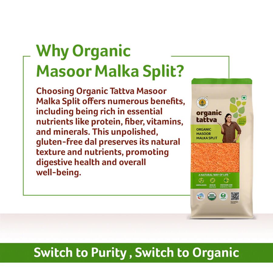 Organic Masoor Dal Split, , large