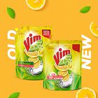 Dishwash Liquid Gel Lemon Pouch, 900 ml, small