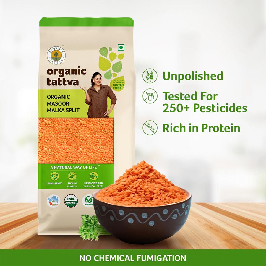 Organic Masoor Dal Split, , large