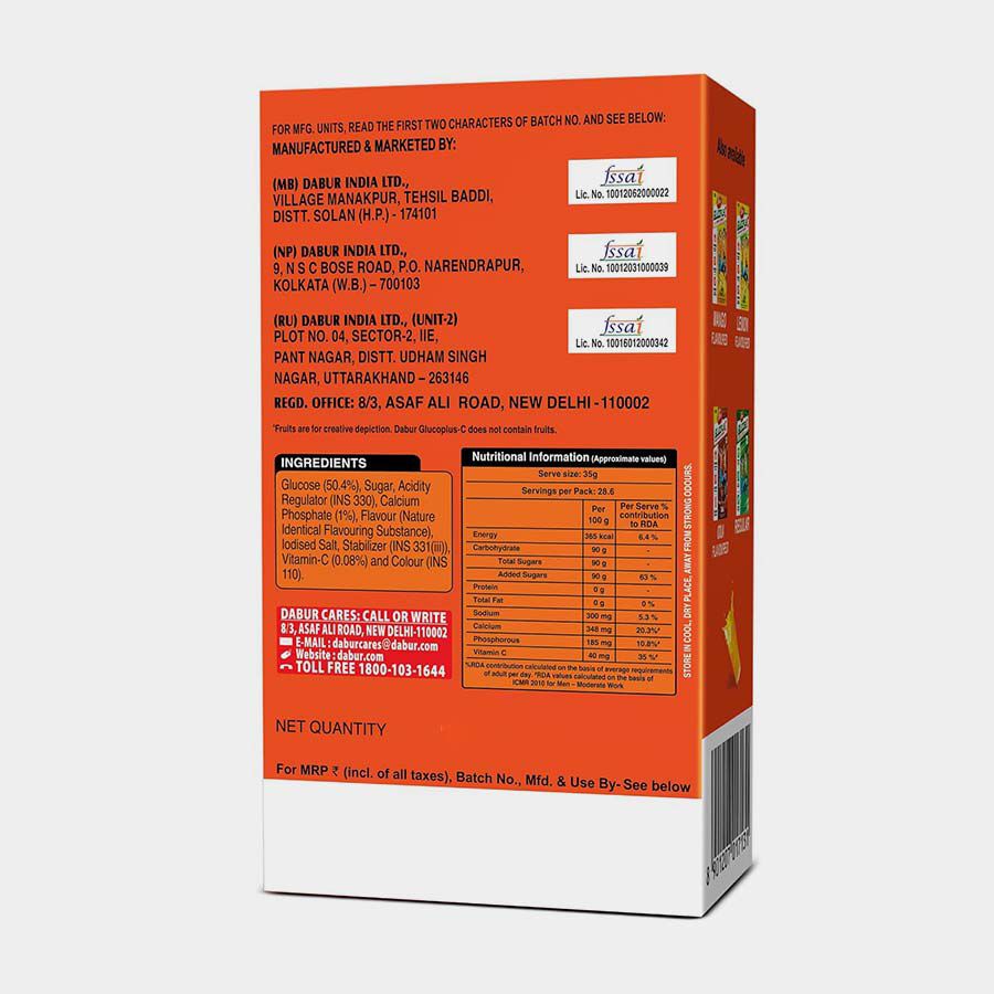 GlucoPlus-C Instant Energy Glucose Orange Flavour, , large image number null