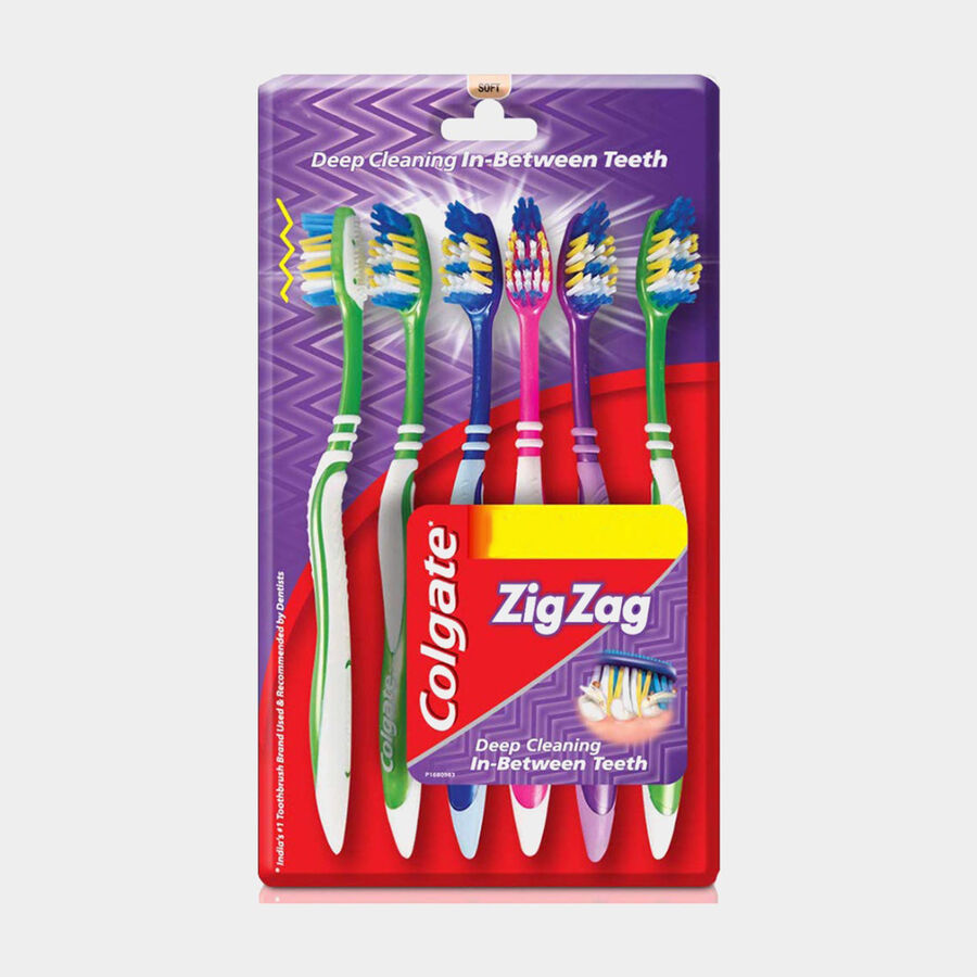 Zig Zag Soft Tooth Brush, 6 Pcs., large image number null