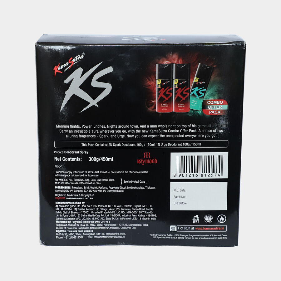 Spark + Urge Body Spray Combo, , large image number null