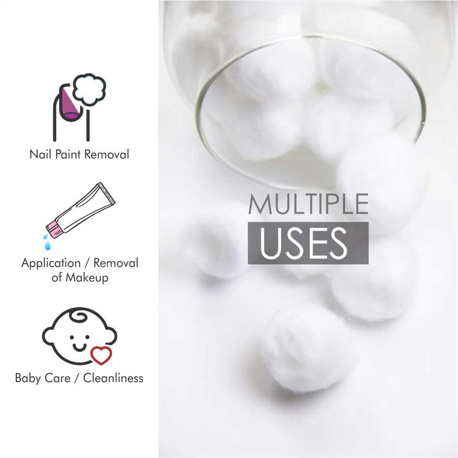 Tulips White Cotton Balls 50 Pcs., , large