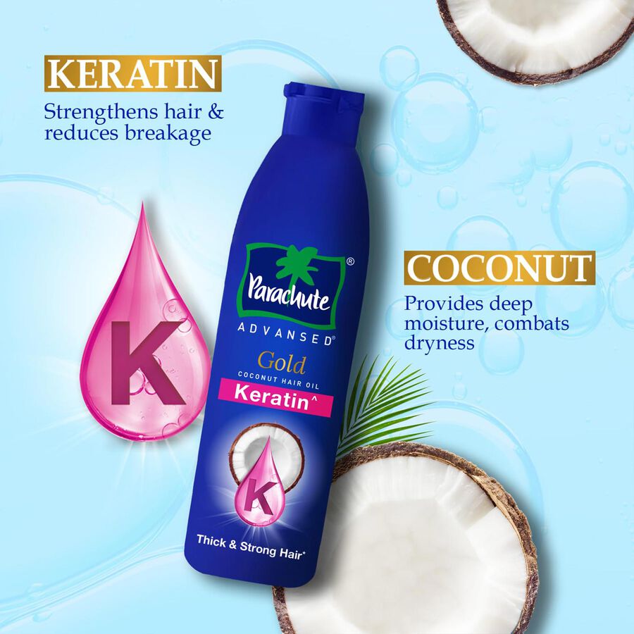 Advansed Gold Keratin Coconut Hair Oil, 300 ml, large
