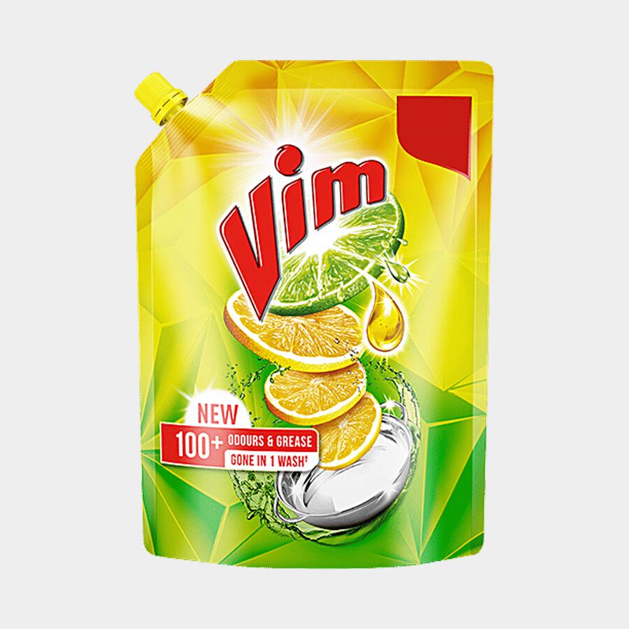 Dishwash Liquid Gel Lemon Pouch, 900 ml, large