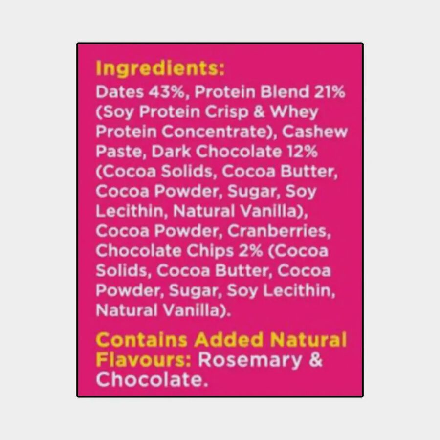 Protein Dark Chocolate and Cranberry Bar, , large