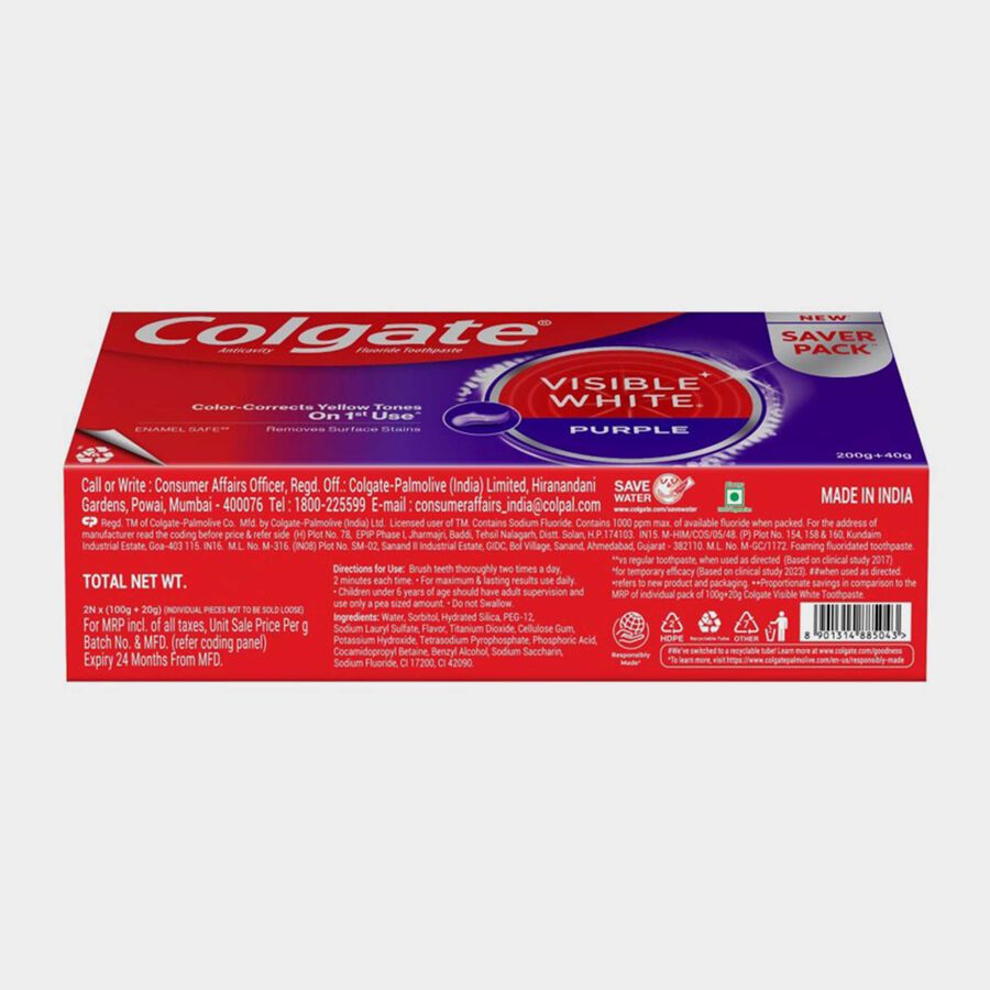 Visible White Purple Toothpaste (Saver Pack), , large image number null