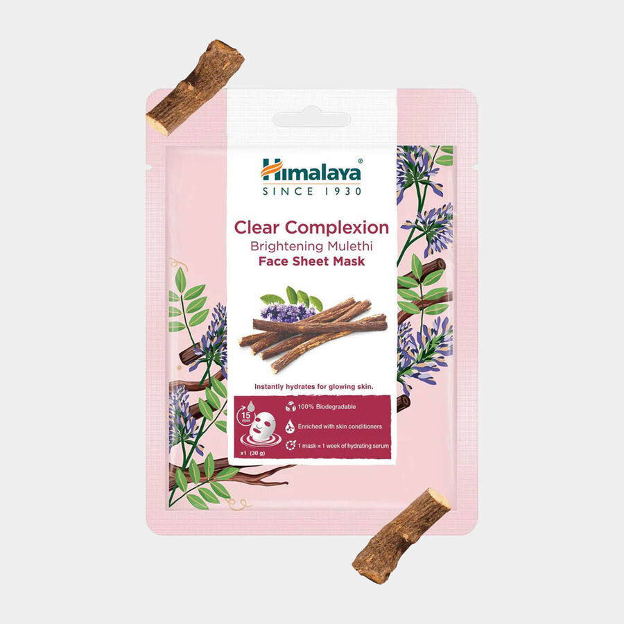 Clear Complexion Brightening Mulethi Face Sheet Mask, , large image number null