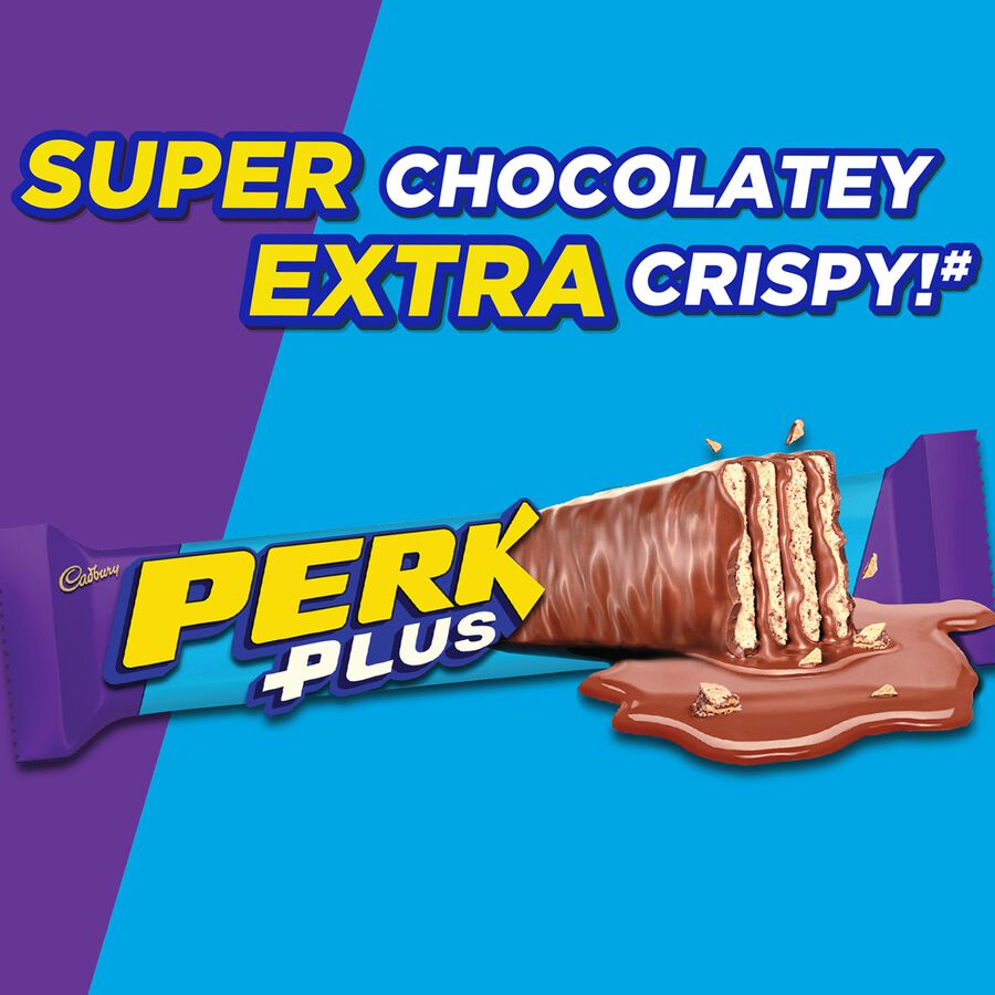 Perk Plus Chocolate Coated Wafer Bar, 40 g, large
