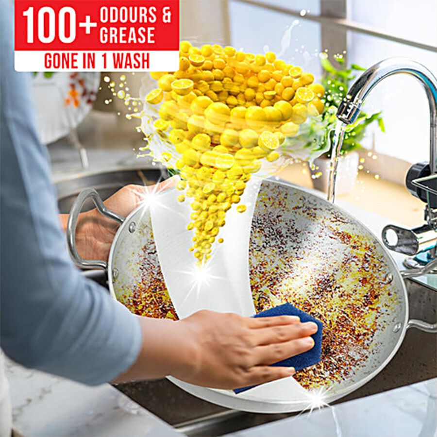 Dishwash Liquid Gel Lemon Pouch, 900 ml, large