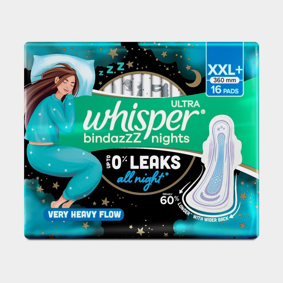Ultra Bindazzz Nights Sanitary Pads - XXL+, , large