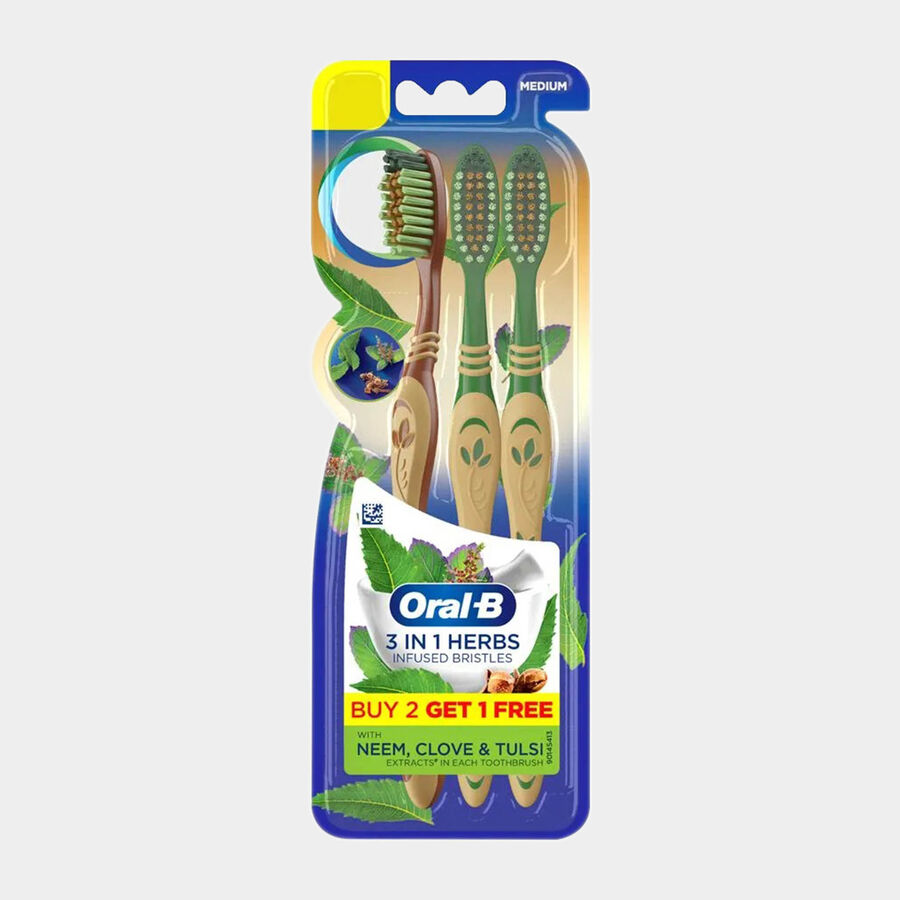 3 In 1 Toothbrush With Neem Extracts, , large image number null