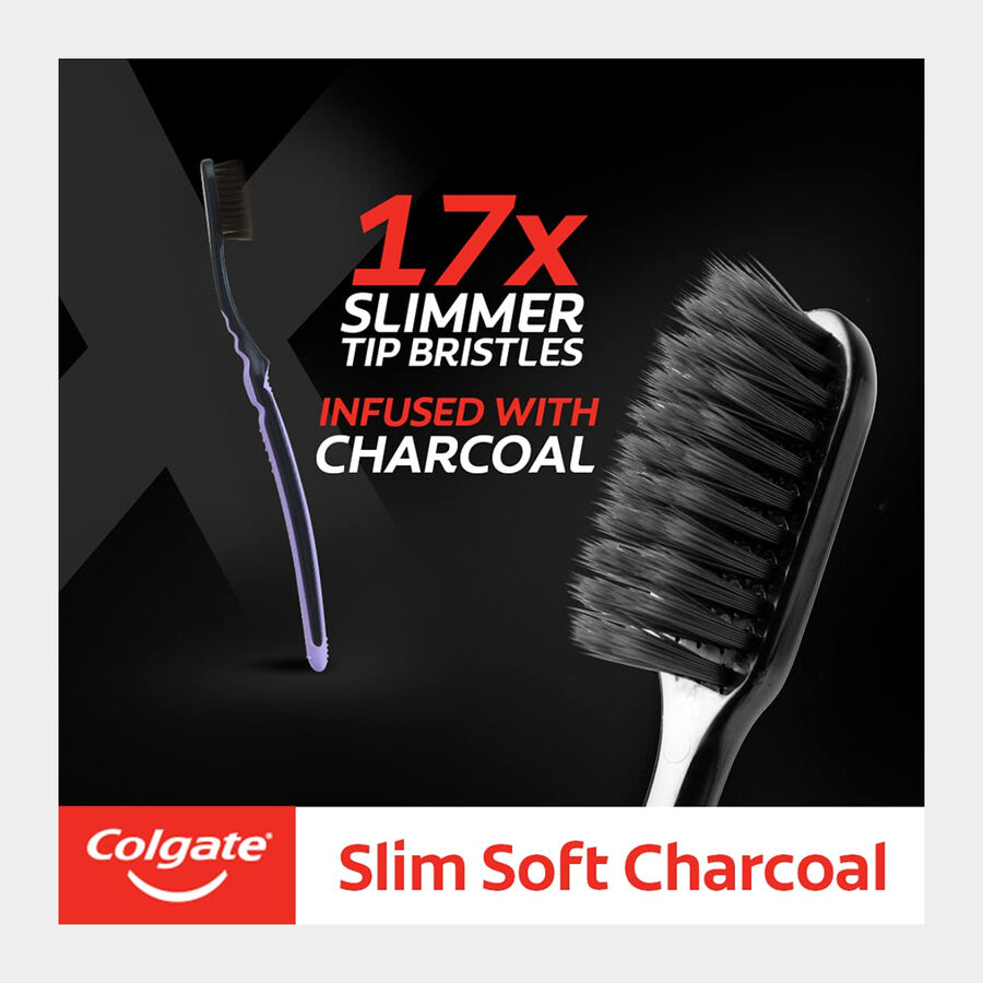 Slim Soft Charcoal Tooth Brush, , large image number null