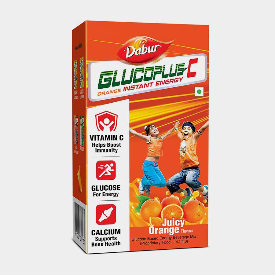 GlucoPlus-C Instant Energy Glucose Orange Flavour, , large image number null