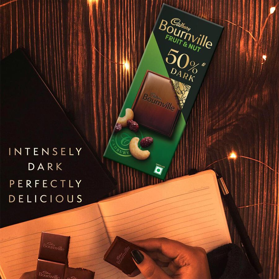 Bournville Fruit & Nut 50% Dark Chocolate Bar, , large