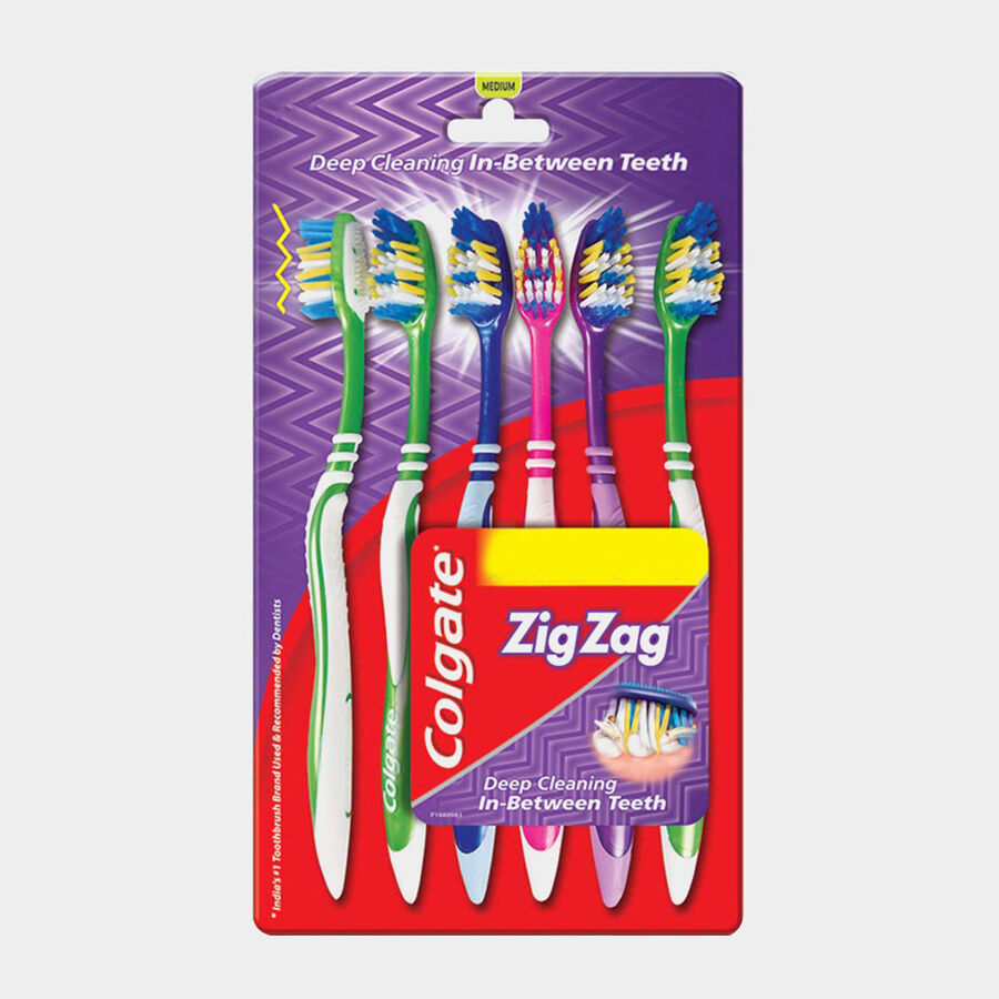 Zig Zag Medium Tooth Brush, 6 Pcs., large image number null