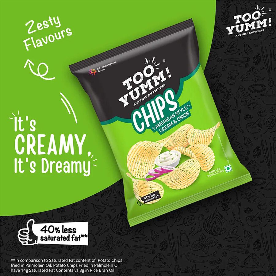 American Style Cream & Onion Potato Chips, , large image number null