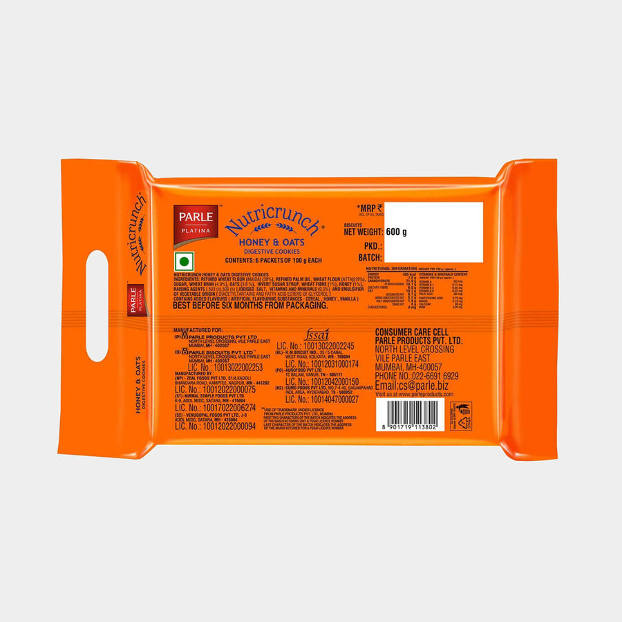 Nutricrunch Honey&Oats Digestive Cookies, 600 g, large image number null