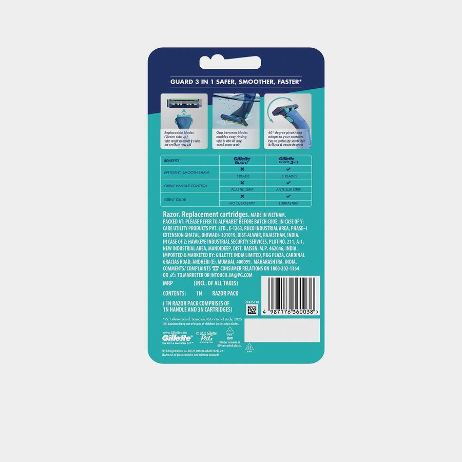 Guard 3in1 Shaving Razor Blade for men, , large