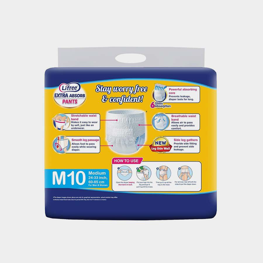 Adult Diaper - Absorbent Pant (M10), M, large