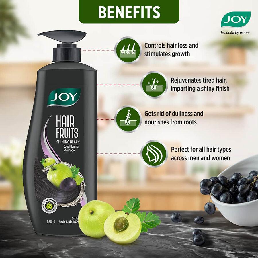 Hair Fruits Shining Black Conditioning Shampoo Enriched with Amla & Black Grapes, , large image number null