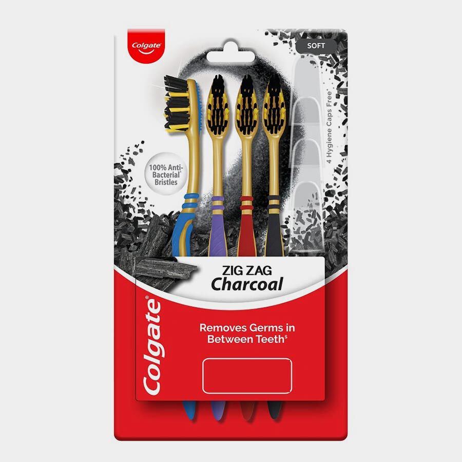 Soft Zig Zag Charcoal Tooth Brush, , large image number null