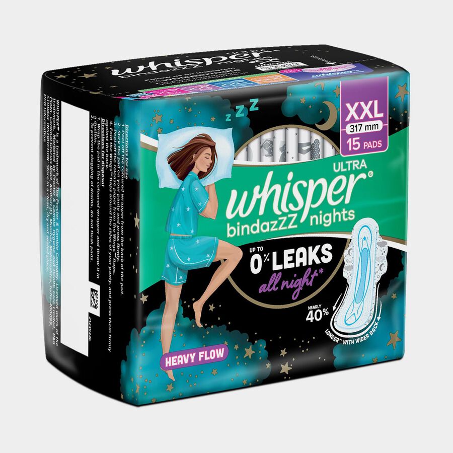 Ultra Bindazzz Nights Sanitary Pads - XL+, , large