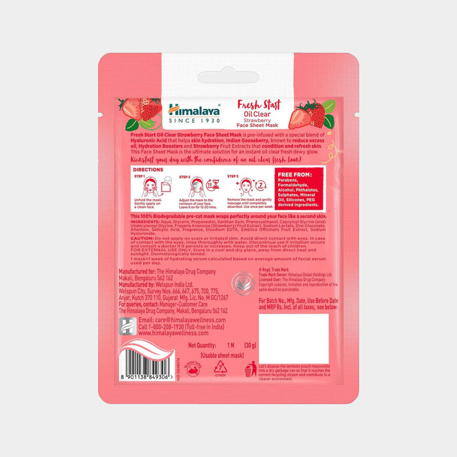 Fresh Start Oil Clear Strawberry Face Sheet Mask, , large image number null