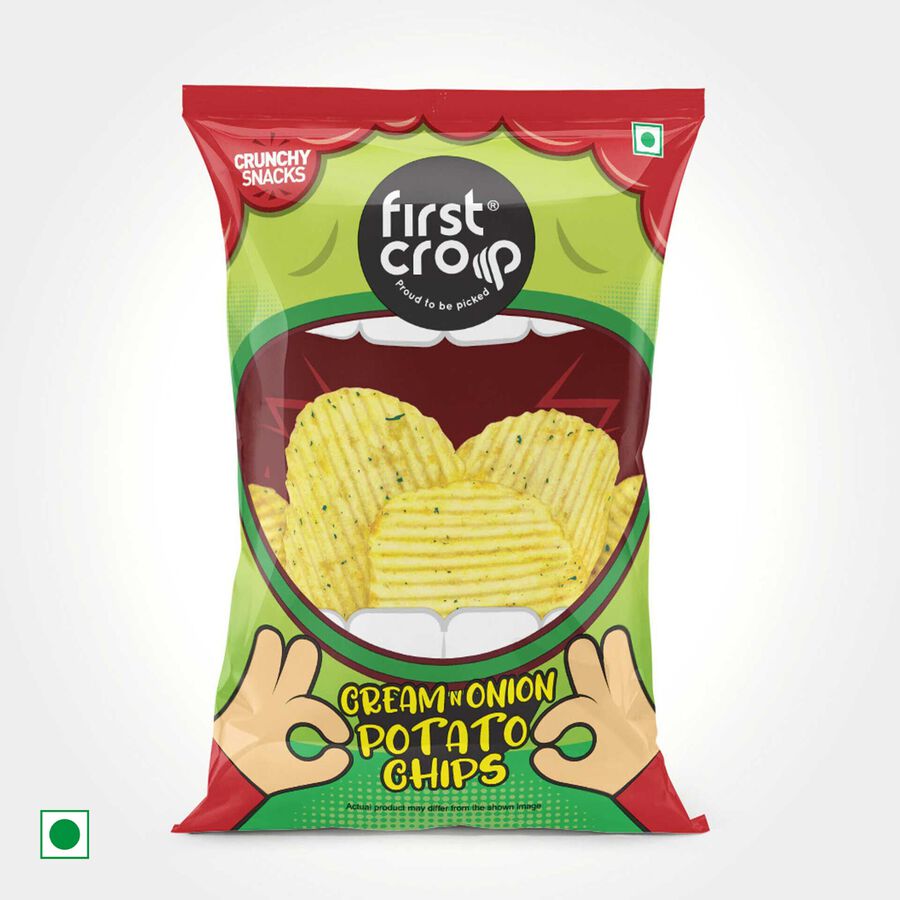 Cream & Onion Potato Chips, , large